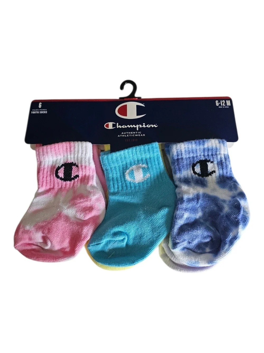 Champion Kids Tie-Dye & Solid Crew Socks.